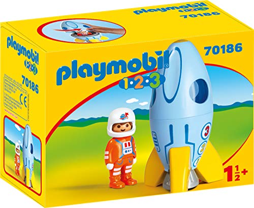 Playmobil 1.2.3 70186 - Razzo con Astronauta, dai 18 mesi
