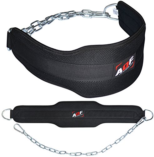 AQF Cintura Powerlifting per Dip Bodybuilding Sollevamento Pesi Dip Catena Esercizio Fitness Neoprene Accessori Palestra