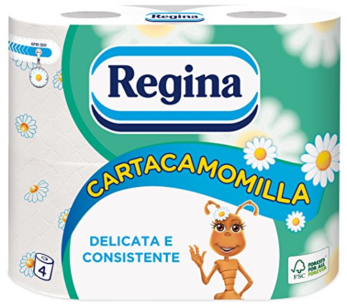 Regina - Carta Igienica Cartacamomilla - 3 confezioni da 4 rotoli [12 rotoli]