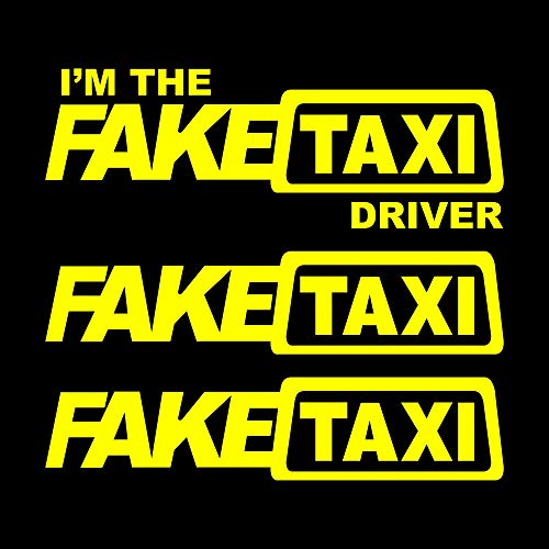 Autodomy Confezione Adesivi Faketaxi Fake Taxi e I'm The Fake Taxi Driver 3 pezzi per Auto o Moto