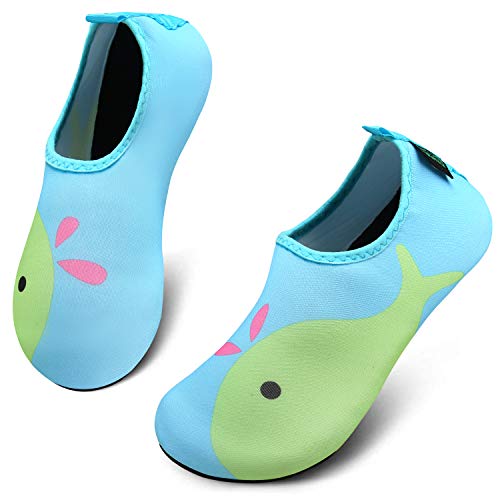 katliu Bambini Scarpe da Immersione Ragazze Ragazzi Scarpette da Surf da Scoglio Water Shoes per Piscina Nuoto Spiaggia Canottaggio Vela Aqua Cycling Snorkel Mare Fiume(067 Verde, 24/25 EU)