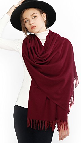 RIIQIICHY Donna Sciarpa Scialle Pashmina Invernale Elegante Lungo Morbida Calda Stole Avvolgere Borgogna