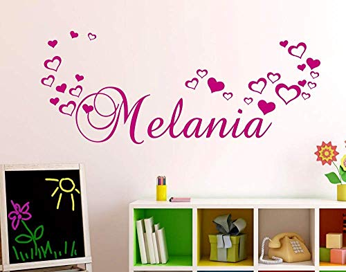 Adesivi Murali Nome personalizzato bambini Adesivo Murale cameretta Wall Stickers Personalizzato Decorazione Cameretta Bambina bambino cuoricini con nome stickerdesign