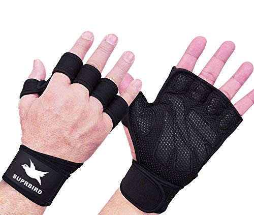 SUPRBIRD Guanti per Crossfit, Guanti per Palestra e Sollevamento Pesi – Paracalli Professionali per la Protezione delle Mani - Perfetti per Trazioni alla Sbarra, Calisthenics, Ginnastica Artistica