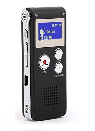 Registratore Vocale Portabile,8GB multifunzionale Digital Audio Voice Recorder ,con porta mini USB,Lettore musicale MP3