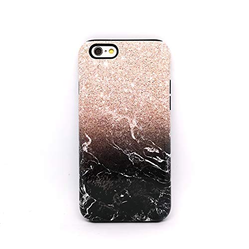 Marmo Nero Glitter cover case custodia per iPhone 5, 5s, SE, 6, 6s, 7, 7 plus, 8, 8 plus, X, XS, 11, per Galaxy S6, S7, S8