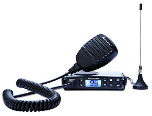 Midland GB1-R Radio Ricetrasmittente 8 Canali + 91 Programmabili con CTCSS - 1 Ricetrasmettitore, Antenna Magnetica Integrata, Staffa di Montaggio, Microfono e Supporto, Cavo di Alimentazione