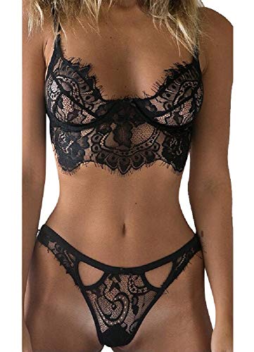 Likela Sexy Lingerie Bralette Pizzo Lingerie Babydoll Sexy Slip Completino Completi Erotico Biancheria delle Intima da Sleepwear Hot Donna Sexy D-String Thong per Natale Regalo