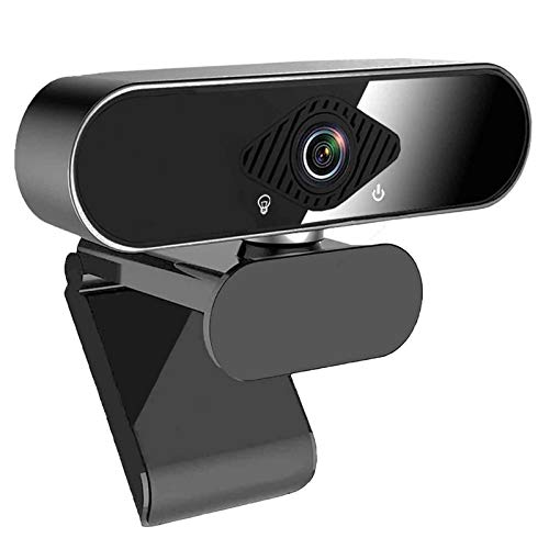 1080P Webcam con Microfono, Videocamera USB per PC, Webcam Laptop con Microfono per Incontro Zoom YouTube Skype FaceTime Hangouts, Grandangolo, Correzione Automatica della Luce, Windows Mac OS