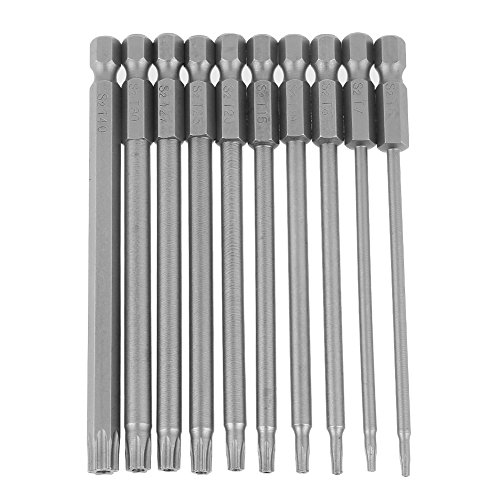 10pcs Torx Set di Cacciaviti a Punta Set S2 Acciaio 1/4 di pollice conico a stella esagonale cacciavite trapano set 100mm lunghezza