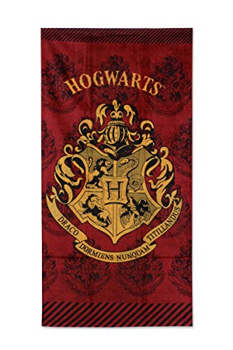 Harry Potter - Telo Mare Spiaggia Piscina - Logo Hogwarts - 70x140 cm - Cotone