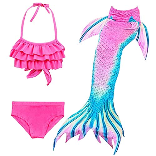 shepretty Coda di Sirena con Bikini per Bambina,DH25+WJF48,140