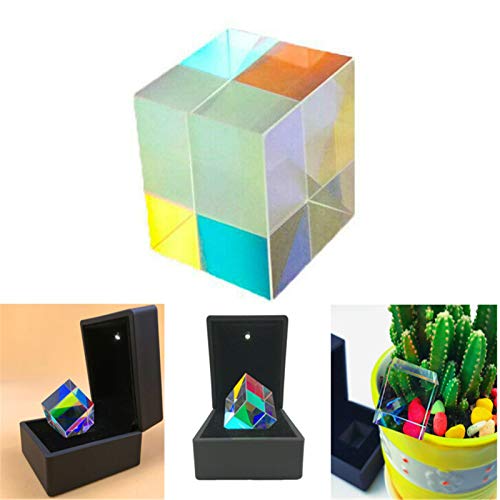 X-Cube Vetro ottico Cubo dicroico Prisma Combinatore RGB Splitter Regalo Morbido Bene, Vetro colorato Prisma Sdoppiatore Prisma Strumento per esperimenti ottici Lente ottica