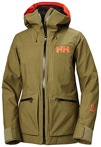 Helly Hansen W POWDERQUEEN 3.0 Jacket Cappotto, 458 Uniform Green, XL Donna