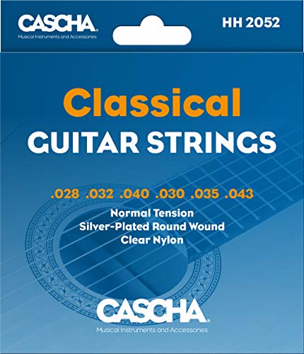 CASCHA Premium corde per chitarra classica - di alta qualità in acciaio al fosforo di bronzo corde per chitarra classica (set di 6 corde) - tensione normale