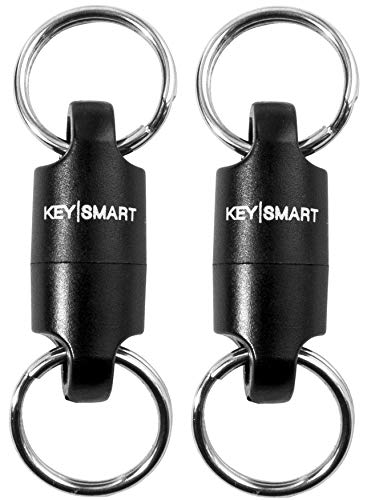 KeySmart MagConnect - Connettore Chiavi Rapido e Sicuro per Valige, Borse & Cinture - Chiavi Sempre a Portata di Mano (2 Pacco, Nero)