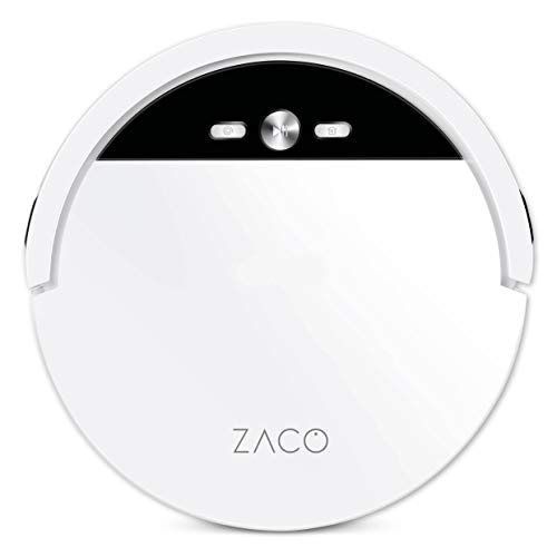 ZACO V4 – Robot aspirapolvere con 4 Modalità di pulizia e autoricarica – Funzione Max, sensori intelligenti, efficace per peli di animali, ottimo su pavimenti duri e tappeti fini – Bianco perla