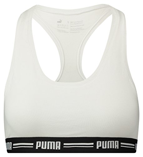 PUMA Iconic Racer Back 1P, Reggiseno Donna, Bianco, L