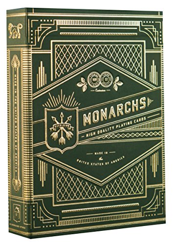 SOLOMAGIA Mazzo di Carte Monarchs (Green) by Theory11 - Mazzi di Carte da Gioco - con Omaggio Esclusivo Firmato