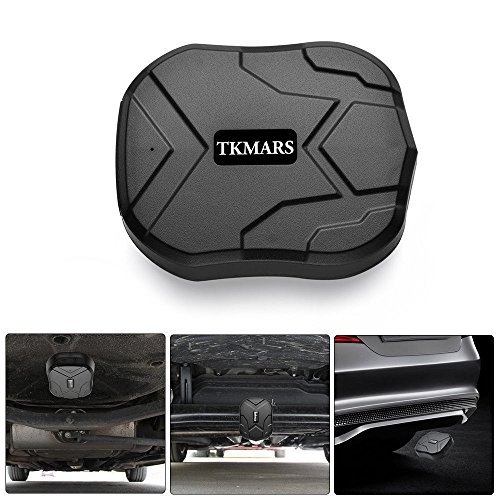 Tkmars GPS Tracker Standby di 3 Mesi Tracking in Tempo Reale Localizzatore Satellitare Impermeabile Antifurto GPS Finder Geo-Fence Forte Magnete Controllo dell'app per Auto Camion Sim Card Tkmars