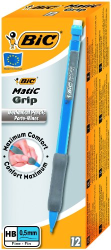Bic Matic - Confezione da 12 portamine con presa morbida, tratto 0,5 mm