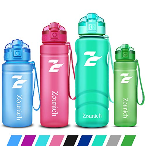 Borraccia Sportiva BPA Free Tritan Plastic ZOUNICH-500ml/17oz, 700ml/24oz, 1000ml/32oz, 1200ml/40oz-Bottiglia da Palestra Riutilizzabile Ideale da Corsa, Ciclismo, Scuola, Viaggi e Altro