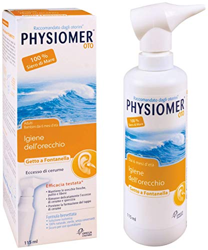 Physiomer Oto Siero di Mare Spray per la Detersione e per la Pulizia anche Quotidiana delle Orecchie - 115 ml