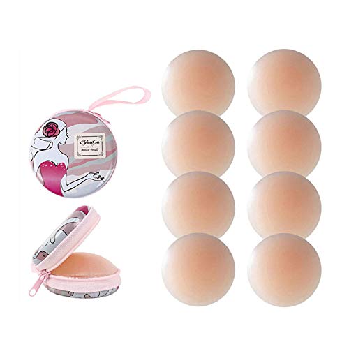 YouGa Silicone Copricapezzoli - Copri Capezzolo, 2/4/8 Coppie Adesivi Copricapezzoli In Silicone Copricapezzoli Da Donna Autoadesivi Reggiseni Bra Pad (beige-Ⅱ)