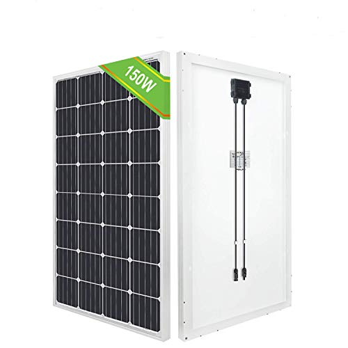 ECO-WORTHY Pannello solare Monocristallino ad alta efficienza da 150 W per ricaricare batterie da 12 Volt