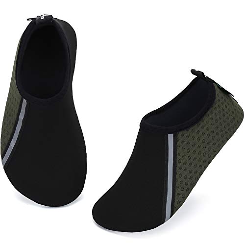 katliu Bambini Scarpe da Immersione Ragazze Ragazzi Scarpette da Surf da Scoglio Water Shoes per Piscina Nuoto Spiaggia Canottaggio Vela Aqua Cycling Snorkel Mare Fiume(031 Verde Scuro, 24/25 EU)