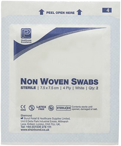 Premier 1860 sterile tamponi di tessuto non tessuto a 4 veli 7.5 cm x 7.5 cm bianco sterile 5/sacchetto (confezione da 25)