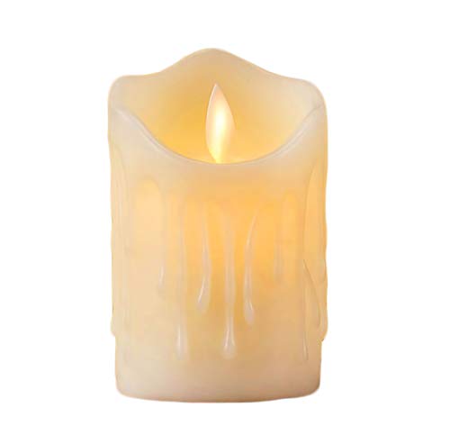 Furein - Candele a LED in cera naturale, con fiamma a LED, per decorare la casa, il ristorante, il luogo di lavoro, l’ufficio per un’atmosfera romantica, senza fiamma , sicura 7.5x12.5cm