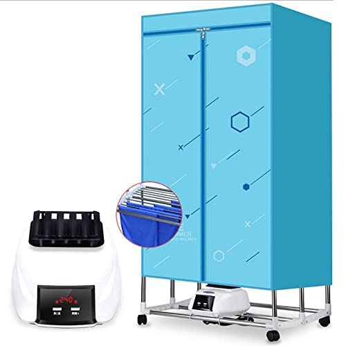 JJYGONG Asciugatrice Elettrica Portatile Lavanderia Stendino, Dryer Pieghevole Asciugaturachina con Riscaldatore, 240 Minuti Timer Regolabile/Capacità 15Kg / Ventilazione Superiore