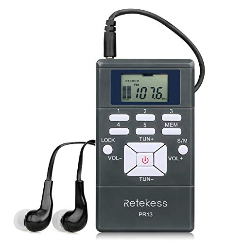 Retekess PR13 Radio FM Portatile Mini Radio Stereo per Conferenza Simultanea Interpretazione Tour Guide Team Factory Training (Grigio)