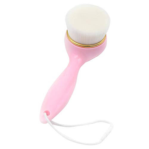 Lurrose - Spazzola manuale per la pulizia del viso con setole morbide per la pulizia ed esfoliazione (rosa)