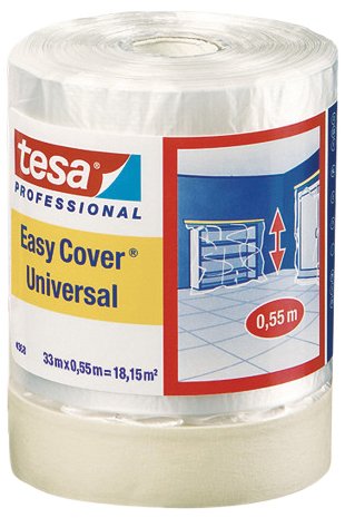 Tesa 04368-00012-01 - Nastro per mascheratura con pellicola protettiva Easy Cover Premium, 33 m x 550 mm