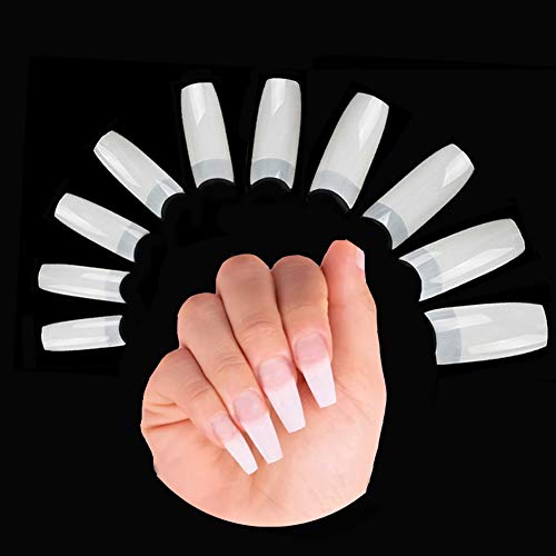 500 Unghie Finte Adesive in Acrilico, Naturale Artificiale Falsi Unghie da Donna per Saloni di Manicure