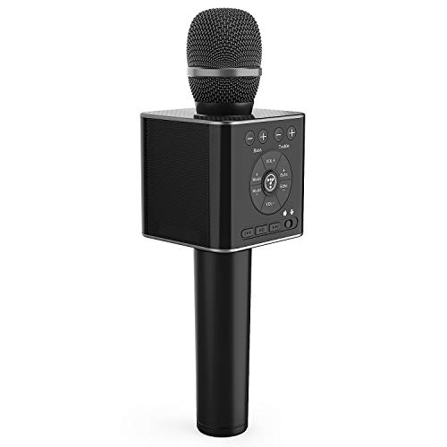 TOSING 04 Wireless Bluetooth Karaoke Microphone,3-in-1 Portable Handheld karaoke Mic New Year Gift Home Party Birthday Speaker Machine for iPhone/Android/iPad/Sony, PC and All Smartphone (Nero)