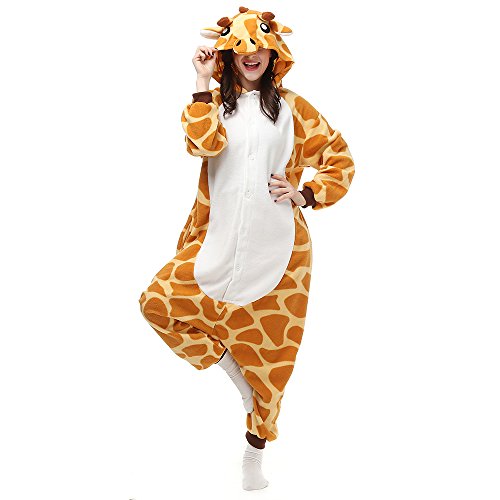 BGOKTA Costumi Cosplay per Adulti Pigiama Animale One Piece Festa di Vacanza Giraffa, S