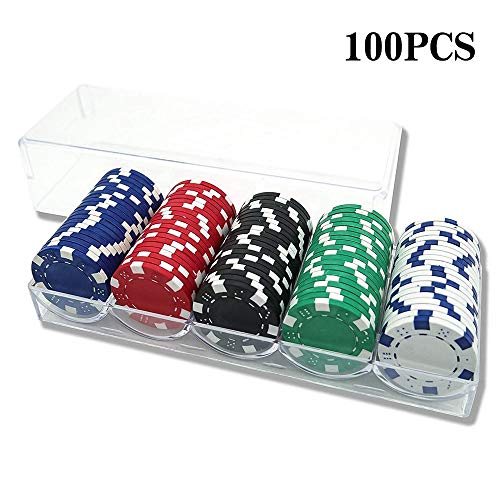 INHEMI Set da Poker con 100 Chips,Super Chips di Poker/Fiches Poker