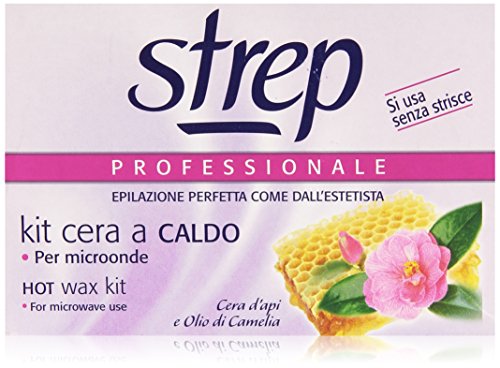 Strep - Kit cera a caldo, Cera d'Api e Olio di Camelia - 100 g