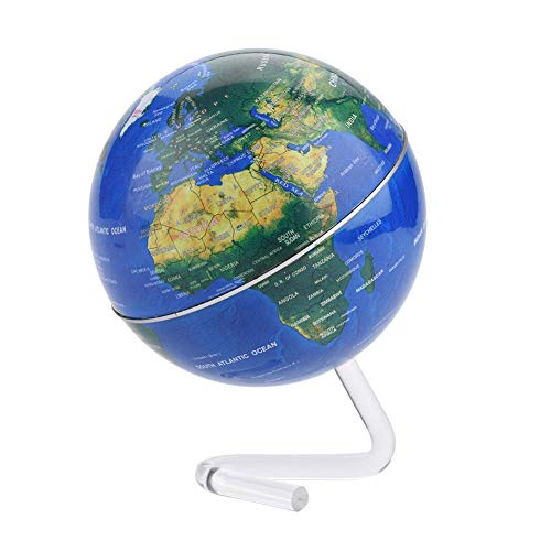 Fdit Desktop Rotating World Globe Earth Globe con Supporto per Bambini e Adulti (Blue)