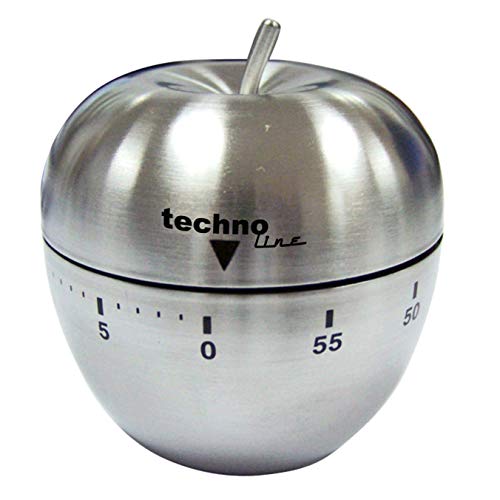 Technoline KZW 3 Timer da Cucina con Analogico, Metallo, Argento, 6.3x6.3x7.1 cm