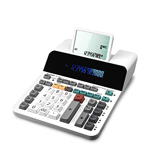 Sharp EL-1901 - Calcolatrice per stampa senza carta con display LCD principale a 12 cifre, funziona come calcolatrice di stampa/aggiunta con display LCD a scorrimento invece di carta