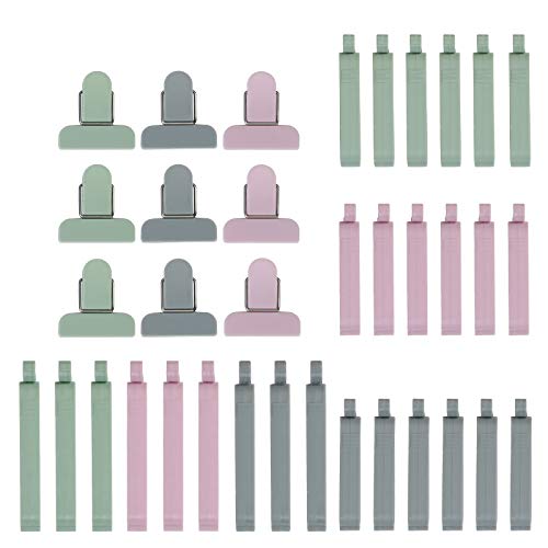 SEELOK Clip di Tenuta, 36 pezzi Chip Bag Plastic Clip Colorful Clip Clamp Sealer Per Alimenti e Snack