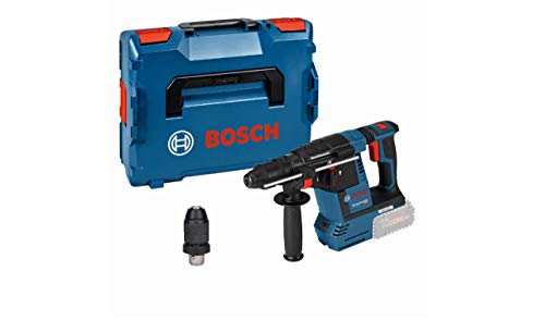 Bosch Professional 611910001 Martello Perforatore a Batteria GBH 18V-26 F System, Asta profondità, Panno, Mandrino Intercamb. SDS Plus, Batt. e Caricabatteria Non Inclusi, 18 V