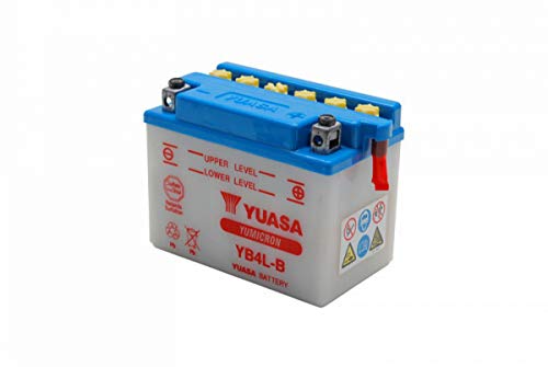 Yuasa YB4L-B Batteria per Motocicletta, 120x70x92 mm, 12V- 4Ah, 1.3 kg- acido non incluso