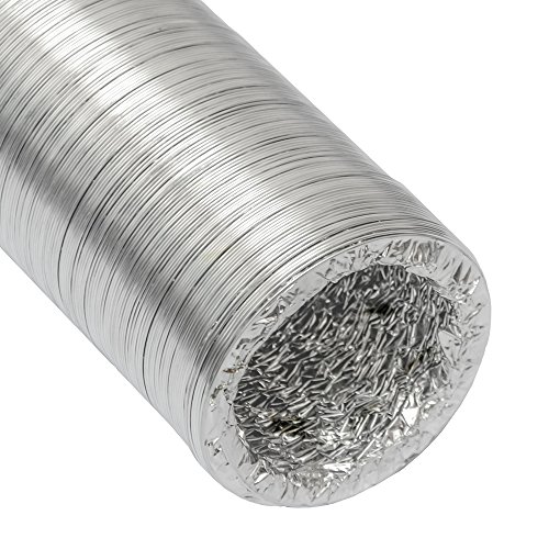 10m Tubo in alluminio per aerazione Ø100mm di eyepower | Corrugato termoresistente flessibile per riscaldamenti e condizionatori | Condotto a spirale per climatizzatori