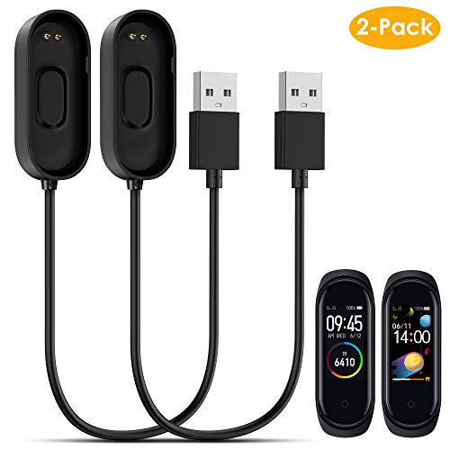 CAVN 2-Pezzi Cavo di Ricarica Compatibile con Xiaomi Mi Band 4 Caricabatterie, USB Cavo di Ricarica Stazione di Ricarica Adattatore Accessori per Mi Band 4