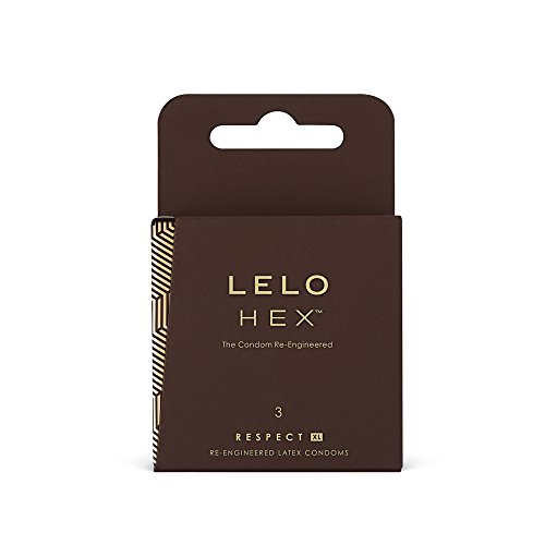 LELO HEX Respect, Raffinati Preservativi XL con Innovativa Struttura Esagonale, Preservativi Sottili e Robusti in Lattice, Lubrificati (Confezione da 3)